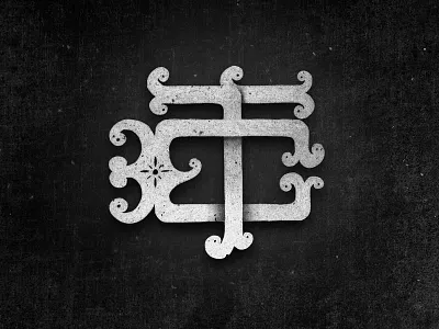 Tberfil Initials black blacknwhite dark grunge lettering type typography vintage