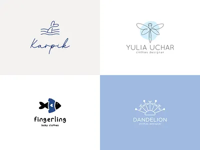 Logos for clothing designers baby blue branding clothes clothing designer color dandelion design dragonfly dribbble fish graphic design heart icon illustration kids logo logotype sea sweater