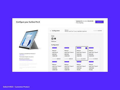 Customize Product 033 branding customize daily dailyui dailyui033 design ecommerce illustration market minimal online product purple shop simple ui ux