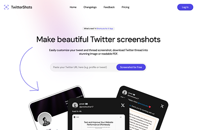 Hero Redesign for Twittershots clean hero design hero section minimal sleek ui web design website website design website redesign