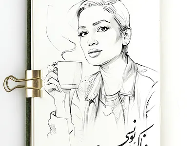 Portrait of "Ronak Younesi / روناک یونسی", Iranian Actress drawing illustration painting portrait