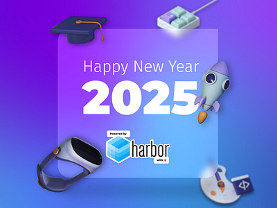 2025 Wish card 2025 3d design e learning gradient graphic design headset keyboard rocket sticker wishcard xr