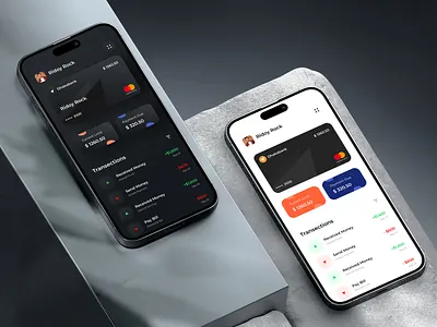 Finance Credit Card App amex android app balance banking credit crds creditcard dark finance ios mastercard mobile modern payment ridoyrock ui ux visa wallet white