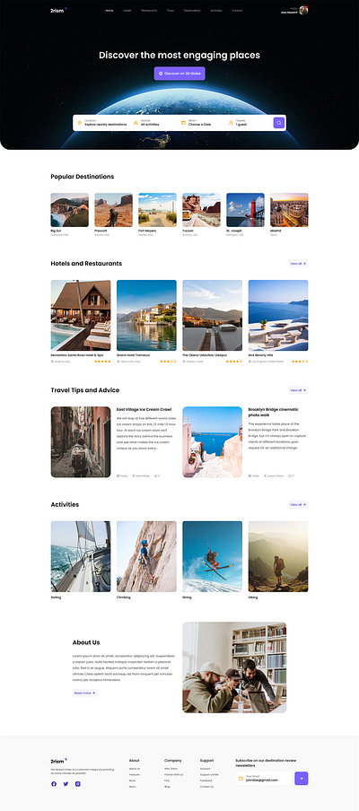 2Rism – Travel Agency & Tourism HTML Template html css with hover animation html template responsive travel html travel website html template