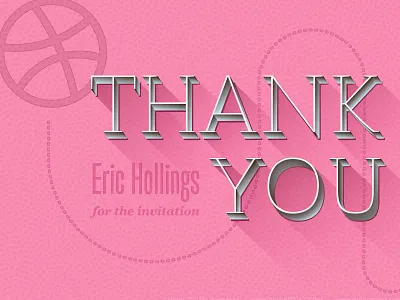 Hello Dribbble! debut lettering thank typography