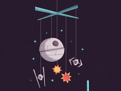 Never Stop Dreamin' (WIP) character cute illustration planet retro skillshare space spaceship star wars stars sun texture