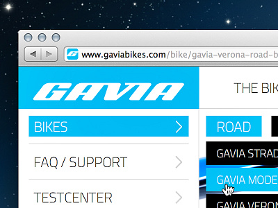 Gavia dropdown flat flyout minimal navigation titilium