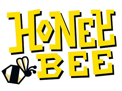 Honey bee black custom exploration honey icon identity logo type yellow