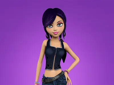 Arrived arrived bag cartoon girl lady sexy stylized toon