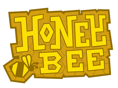 Honey bee black custom exploration honey icon identity logo type yellow