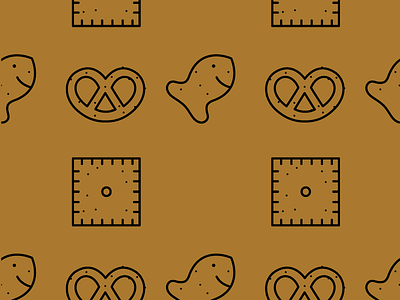 Snacks cheez its goldfish illustration pattern pretzles