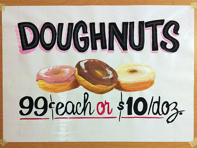 Doughnuts brush lettering desserts doughnuts hand hand painted signs lettering practice showcards signs