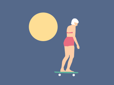 boards & babes babe california illustration illustrator la palette skate skateboard