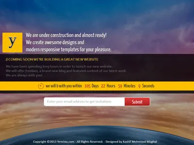 Amazing Free Website Template With Free Source File coming soon design creative design free psd free website template minimal web design web page website website template