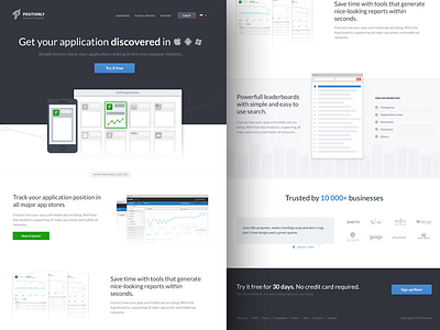 Positionly App Tracker appstore blue graph landing page poland positionly promo stats