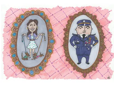 Portrait antique frames illustration marker portrait