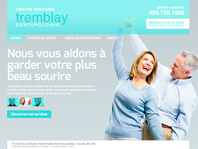 Centre Dentaire Tremblay - Karbur dental home muse professionnal slider webdesign