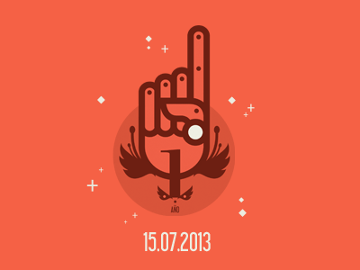 1 AÑO color vector