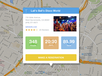 Map Popup clean flat google map metro reservation ui user experience user interface widget