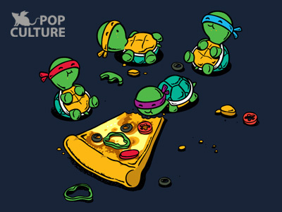 FM Pop Culture 021 - Pizza Lover animals cartoon comic cute flying mouse 365 food movie ninja turtle pizza pop culture