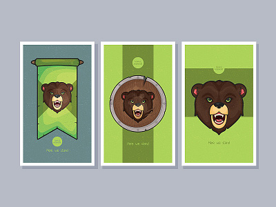 Game of Thrones Poster: Here We Stand art bear flat flat design game of thrones got illustration minimal poster shield