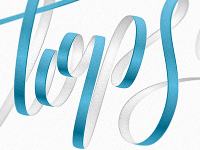 Tops 3d lettering ribbon script type typography