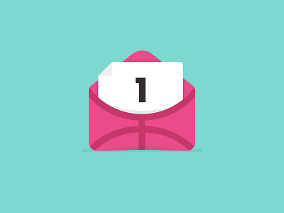 Dribble Invite basketball clean dribbble envelop flat invite join logo minimal