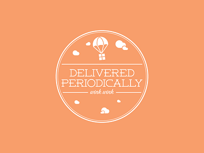 Peachy Box Detail circle clouds copywriting delivery monthly parachute peachy period stamp tampons wink