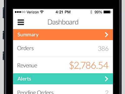 iOS7 App Teaser dashboard flat design ios ios7 iphone