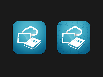 Think Outside App Icon blue book cloud icon ios tablet