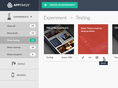 Apptimize UI/UX design ergonomics flat graphic interface ui ux