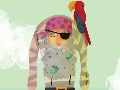 Arrrg, Pirate! character illustration parrot pirate skillshare