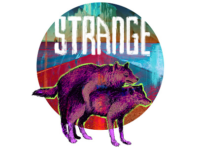 Strange animals design digital illustration