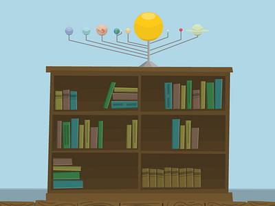 Planets / Bookshelf bookshelf illustration planets solar system