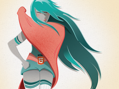 Html Girl illustration superhero