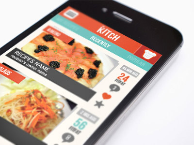 TheKitch : Recipes Social Network application design ios ios application kitch recipes social thekitch ui ui design