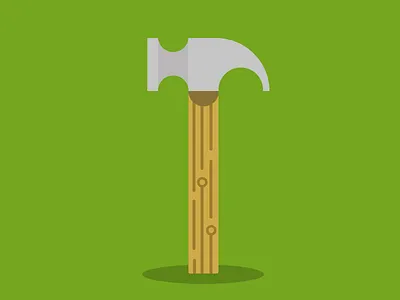 Hammer brown green hammer icon logo