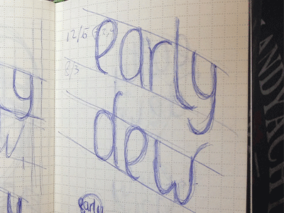 Early dew logo curly gold logom gif