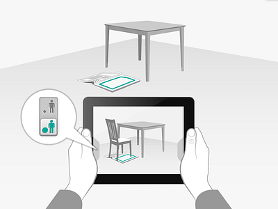 Help screen for augmented reality app augmented reality furniture help screen illustration ipad israel mobile