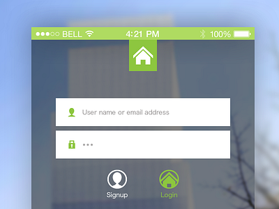 Flat App UI redesign - Login app clean flat green housing ios7 iphone login signup simple ui