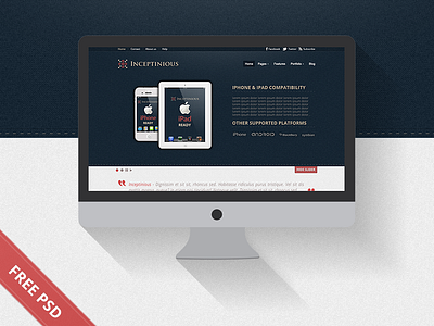 Business Website Web Design (Free PSD) download free free psd freebie landing page modern psd