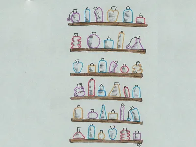 Bottles on the wall bottles illustration marker