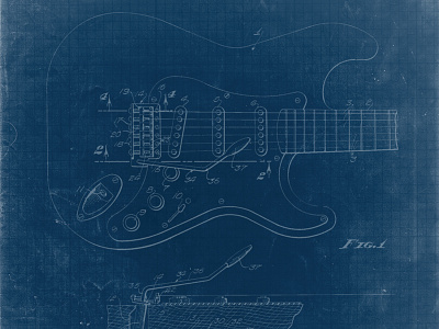 Feeling Blue guitar illustration matthew music solis stratocaster technical texture