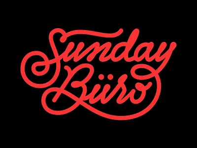 Sunday Büro brand branding calligraphy identity lettering logo sundayburo swashes type typography