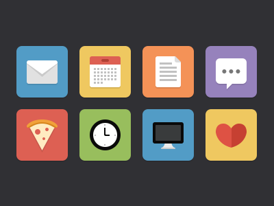 Flat icons black blue flat graphic gray green icons orange purple red white yellow