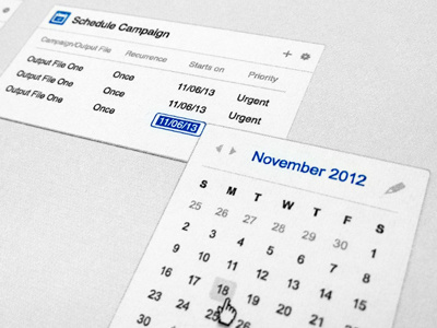 Schedule Campaign Widget app calendar campaign clean interface minimal schedule ui ux web white widget