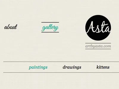 artbyasta.com navigation fragment logo menu navigation