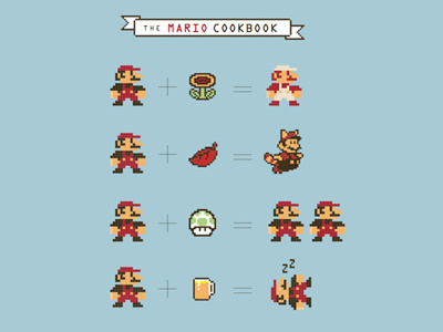 Mario in the Kitchen beer illustration infographic mario