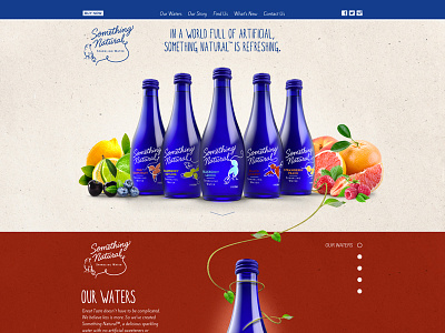 Something Natural Website fruit parallax product water web design website