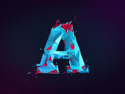 A 3d a abstract cinema4d font low poly photoshop typography